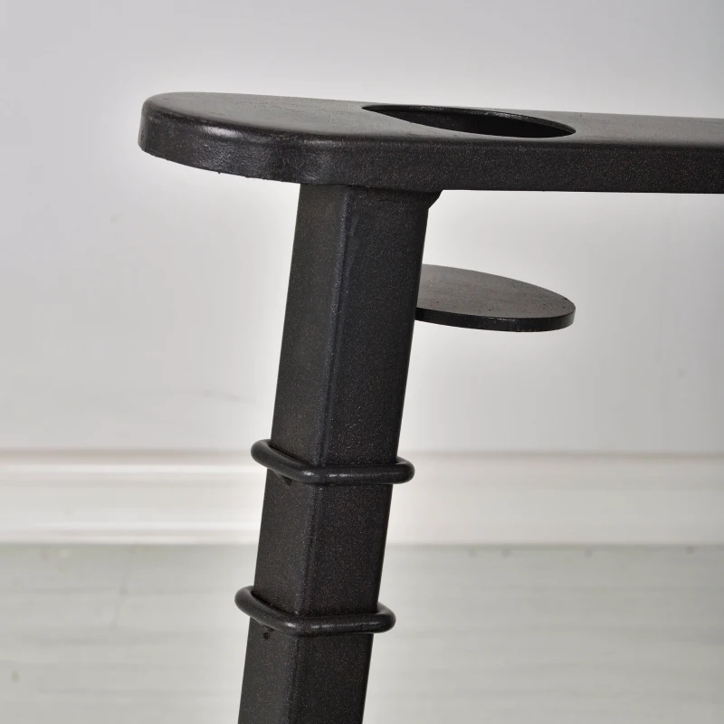 Outsunny Porch Rocking Chair Outdoor Patio Rocker Armchair with Cup Holder Cushion Steel