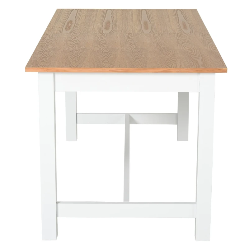 HomCom Expandable Folding Kitchen Dining Table with Elegant Natural Wood Design & Sturdy Construction - Natural