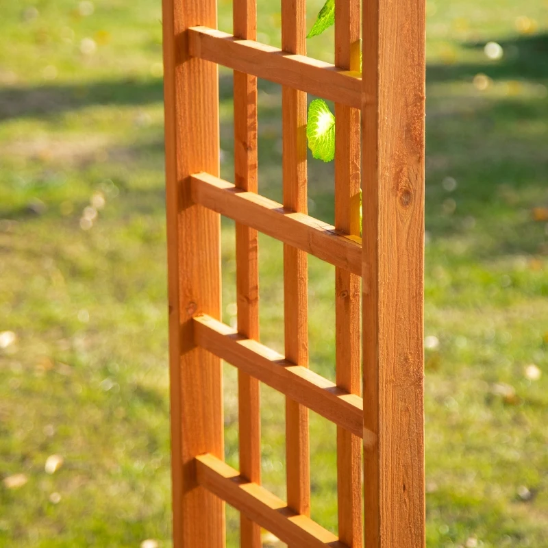 Outsunny Wooden Garden Arch Outdoor Walkway Arbor for Decorative Climbing Plants Patio Lawn Backyard Party Wedding Ceremony Decoration Accessories Brown