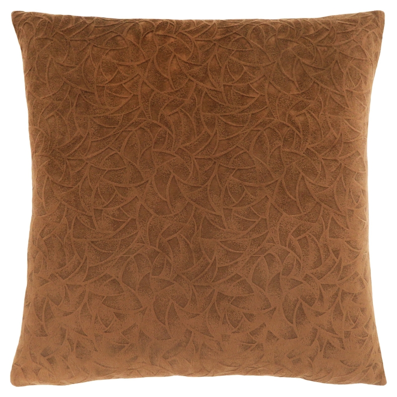 Monarch 18" x 18" Floral Velvet Decorative Throw Pillow (1 pc) - Light Brown