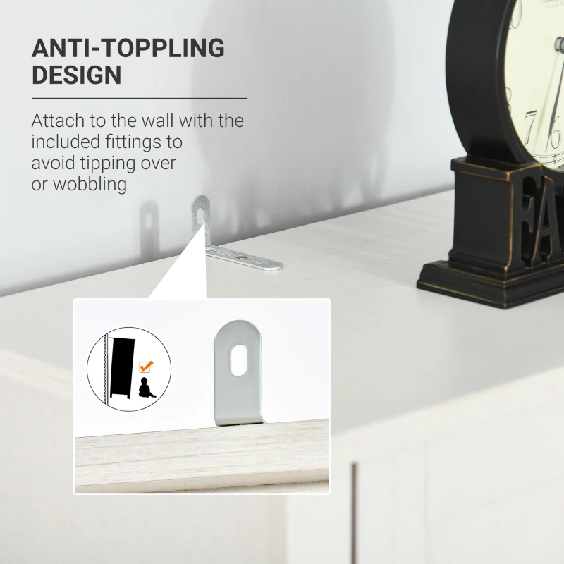 HOMCOM Computer Desk with Hutch, Home Office Workstation with Storage Shelves Drawers Cabinets, White