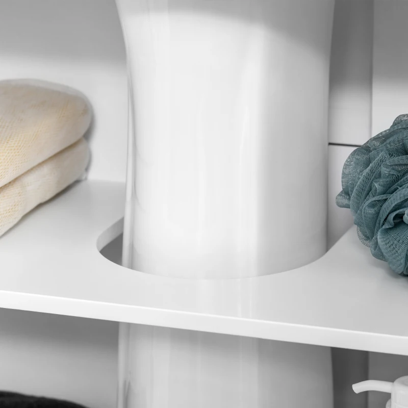 kleankin Bathroom Under Sink Cabinet Vanity Unit with Adjustable Shelf Space Saver, White