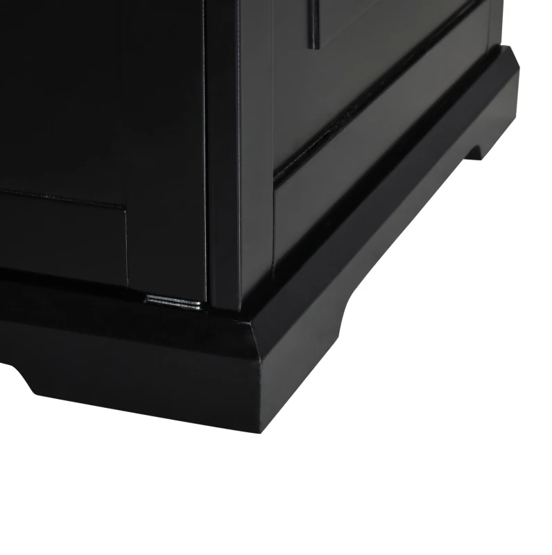 PawHut 37.5" Wooden Covered Mess Free Cat Litter Box End Table Hideaway Cabinet with Storage for Accessories, Black