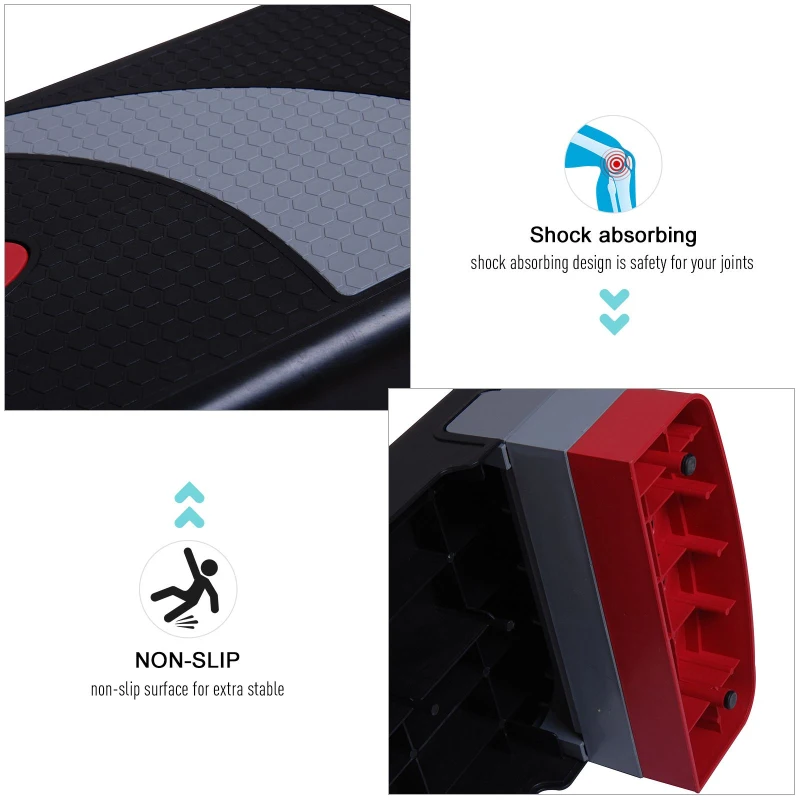 Soozier 30.5" Aerobic Step Adjustable Balance Stepper Fitness Workout 3 Position - 4" - 6" - 8"