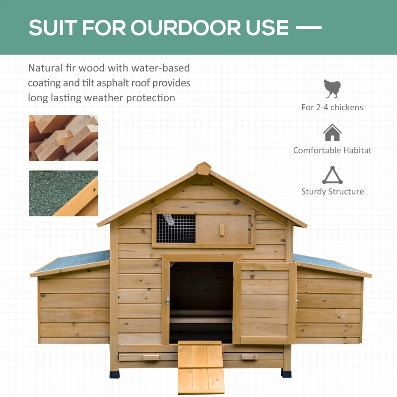PawHut Wood Chicken Coop Poultry Hen House w/ nesting box Backyard