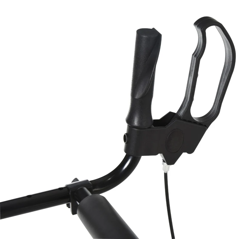 HOMCOM Adjustable Aluminum Upright Rollator Walker for Seniors, Medical Walker Wheelchair with Bag Armrest