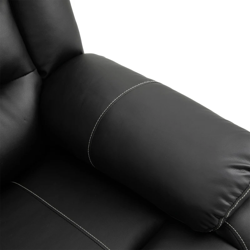 HOMCOM Vibrating Massage PU Leather Recliner Chair with Footrest, Remote Control, and 8 Massaging Points, Black
