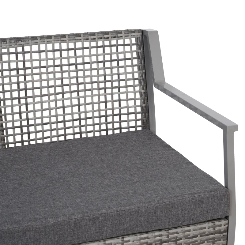 Outsunny 2-seat  Rattan Wicker Loveseat Bench Outdoor Patio Conversation Furniture All Weather