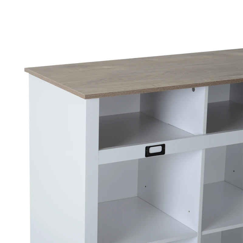 HOMCOM Modern Living Room Sideboard Table Home Organizer 9 Cubes White