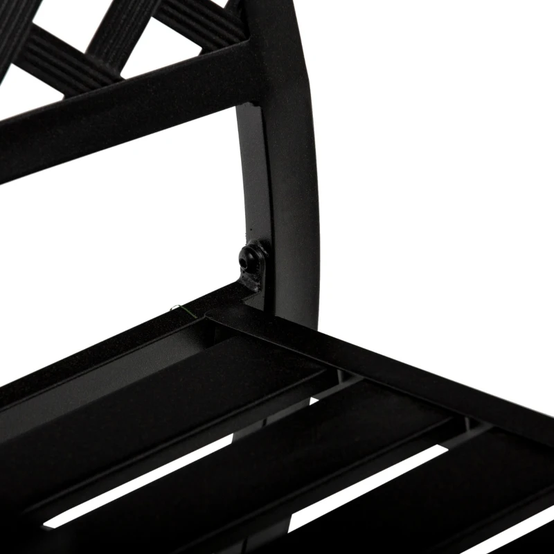 Outsunny 5-Piece Outdoor Patio Square Table Dining Set with 4 Stackable Chairs, Durable Steel Design, & Middle Umbrella Hole of 1.65'' or 1.5''