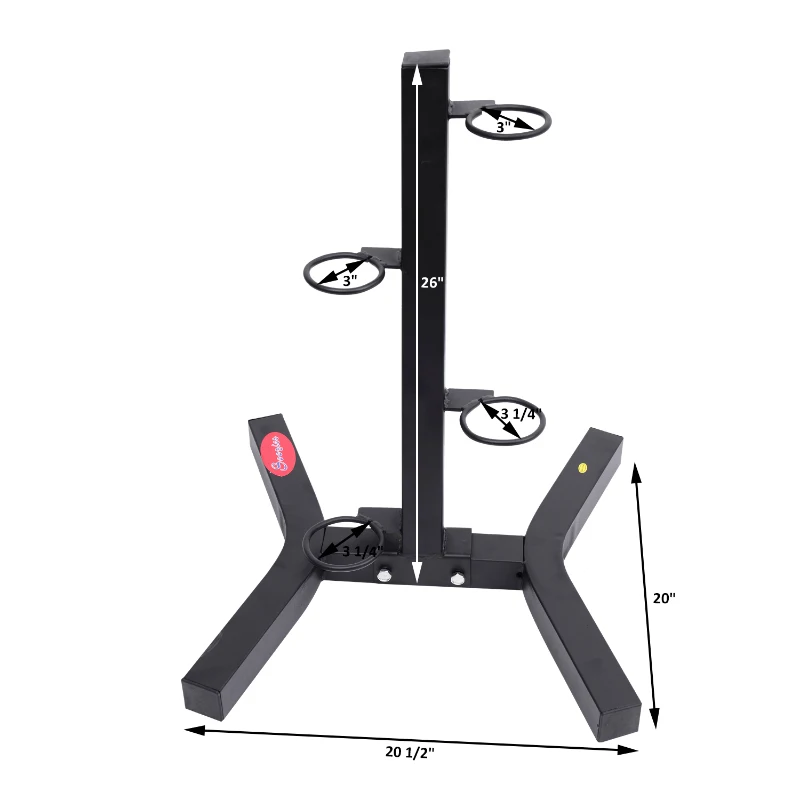 Soozier Freestanding Kettlebell Set Storage Rack Holder Display Tree Black