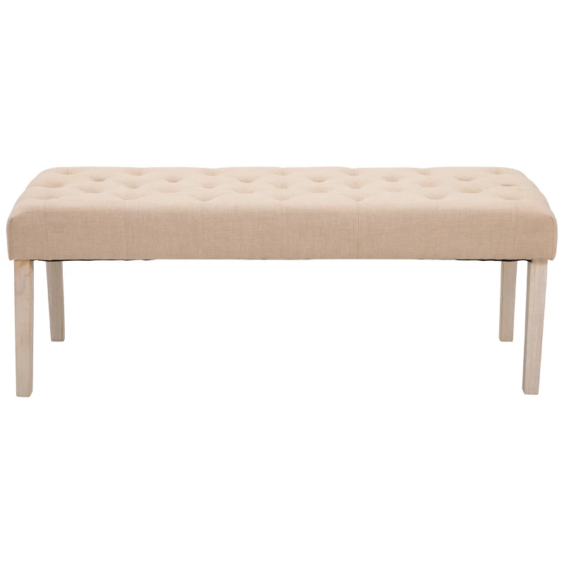 HOMCOM Modern Simplicity Household Bed End Footstool with Soft Sponge Cushion  52" W  Beige