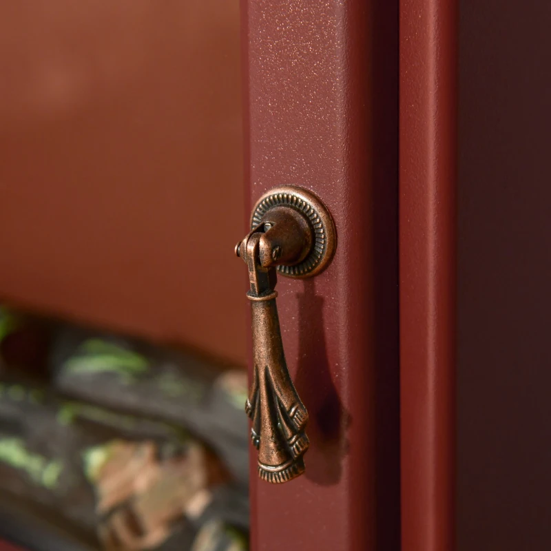 HOMCOM Electric Fireplace Stove, Free standing Fireplace Heater with Realistic Flame Effect, Overheat Safety Protection, 750W/1500W, Red