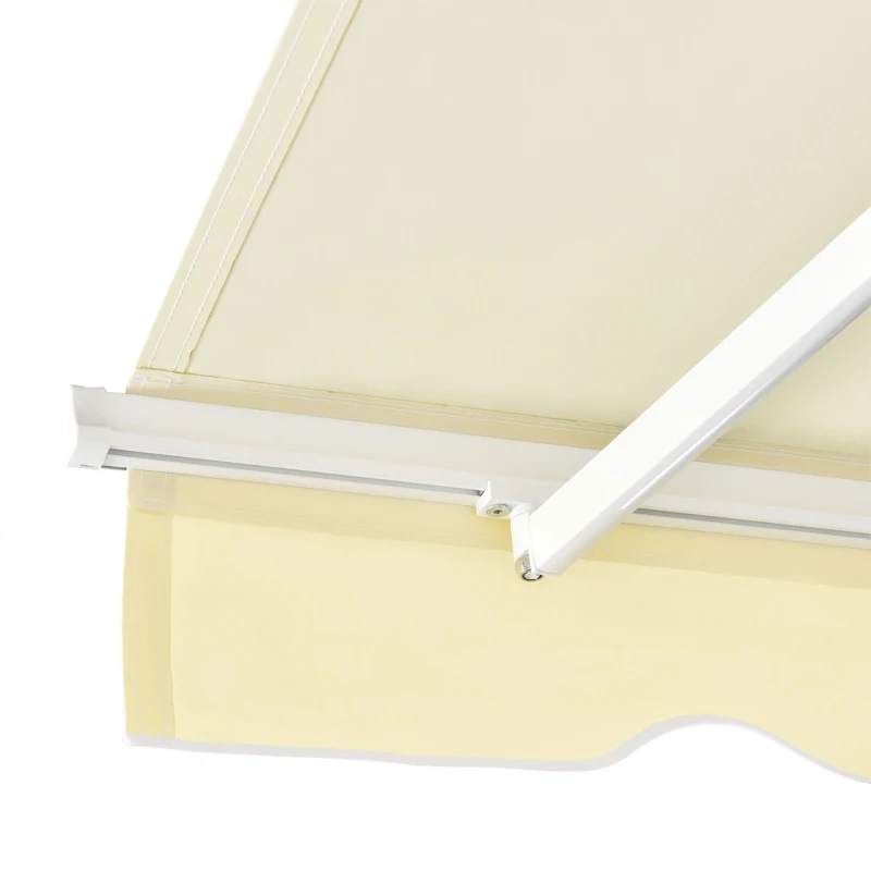 Outsunny 12' x 10' Patio Motorized/Manual Retractable Awning Outdoor Sun Shade Shelter Deck Remote Control Canopy, Beige