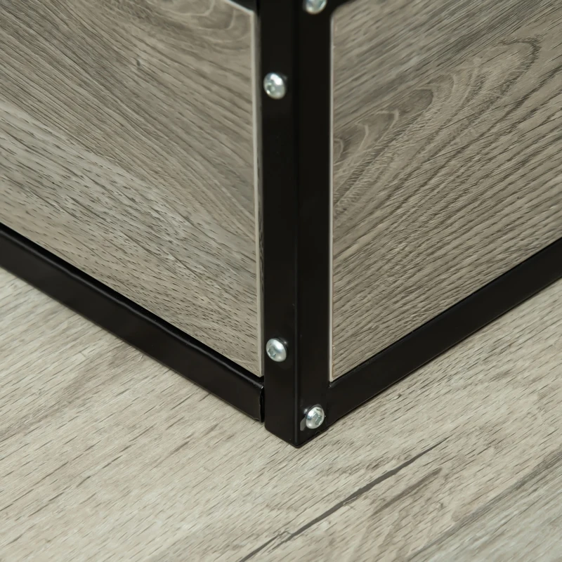 PawHut Elevated Dog Bed, Furniture Style Pet Sofa Couch, Soft Modern Puppy Lounger with Storage Drawer, Cushion, for Medium-sized Animals, Grey