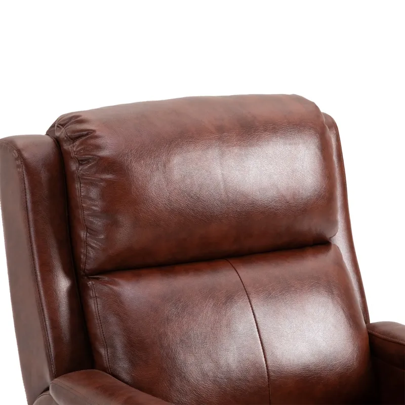HOMCOM Massage Recliner Chair Padded Seat Cushion 165° Reclining Sofa with Side Pocket for Living Room, PU Leather, Remote Control, Light Brown