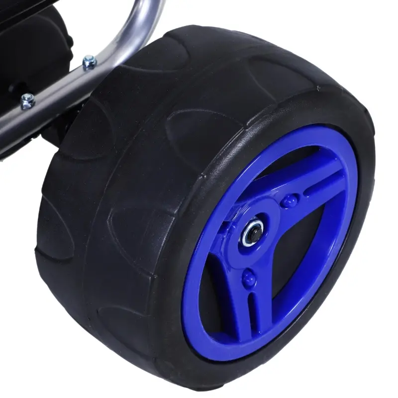 Aosom Kids Go Kart, 4 Wheeled Ride On Pedal Car, Racer for 3 years, for Boys and Girls, Outdoor - Blue