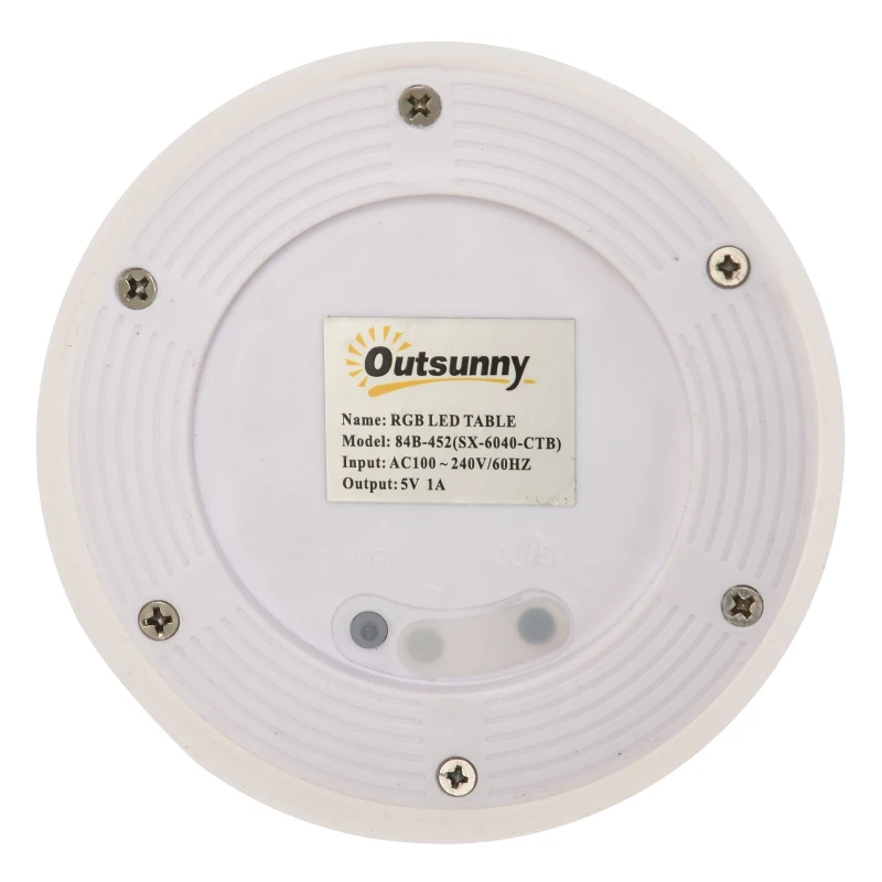 Outsunny 16RGB Colors Rechargeable Magic LED Stool Light With Remote Control Indoor&Outdoor Party