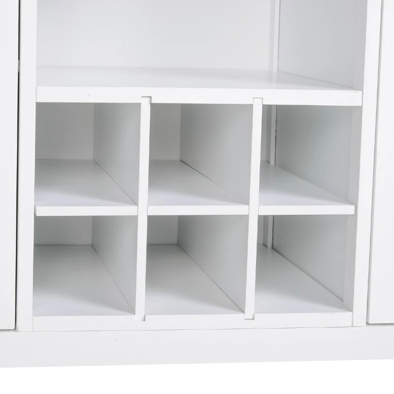 HOMCOM Kitchen Island Utility Cart on Wheels with Large Counter, 2 Spacious Drawers & Storage Cabinets, & Wine Storage