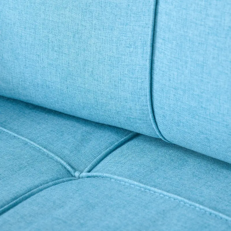 HOMCOM Convertible Accent Chair Single Sofa with Upholstered Fabric Cushion and Steel Legs for Compact Living Room, Blue