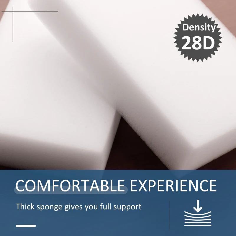 HOMCOM 15'' Small Padded Ottoman Foot Stool with Wrinkle Fabric Design, Thick Sponge Padding and Solid Base, Blue