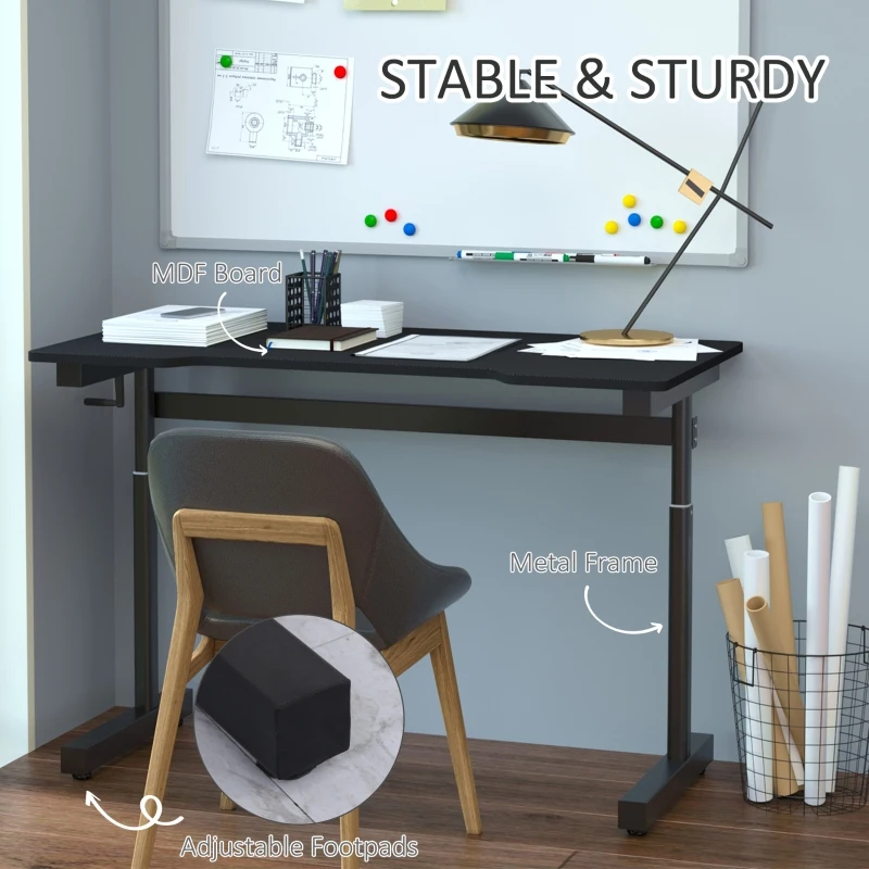 Vinsetto Height Adjustable Standing Desks Manual Lift in E-sports Style for Home Office