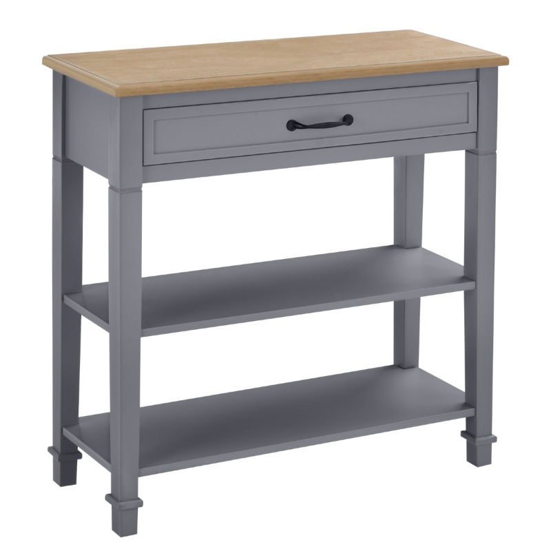 HOMCOM Modern Style Sofa Console Entry Hallway Table with Multifunctional Design, Sturdy Build, and Large Storage, Grey