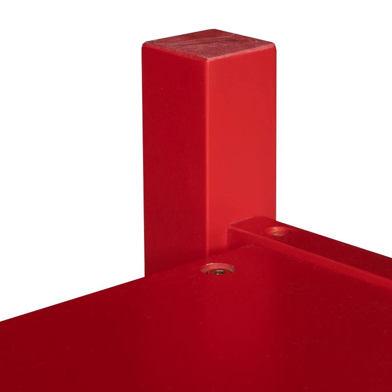 HOMCOM Modern 2-Tier Acacia Wood End Table Side Desk with Cup Holder and  Lower Shelf - Red