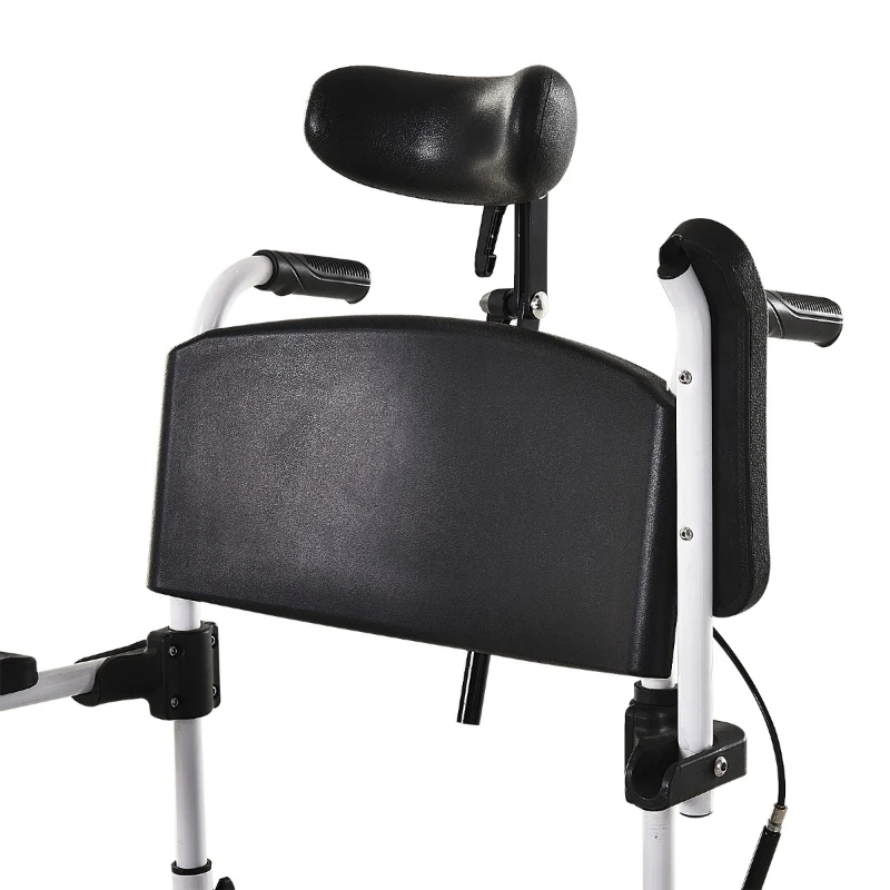 HOMCOM Personal Mobility Assist Bedside Commode Toilet Chair with 30° Reclining Backrest & Four Rolling Wheels