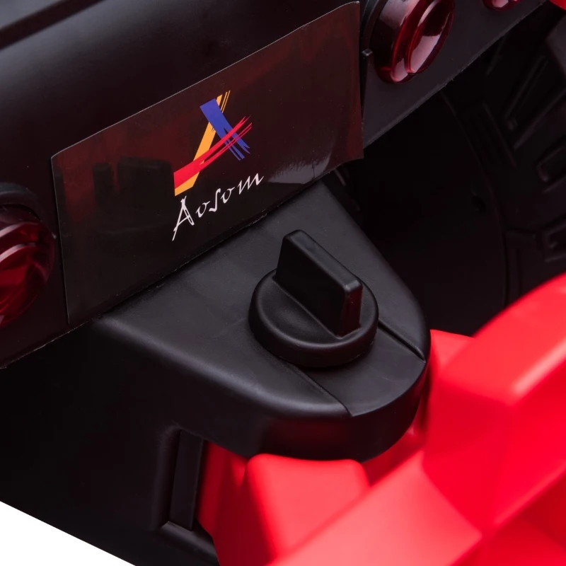 Aosom 12V Kids Ride On Tractor, Extra Large Kids Electric Battery Powered Car Toy with Back Trailer, Adjustable Speed, and LED Headlights, Red