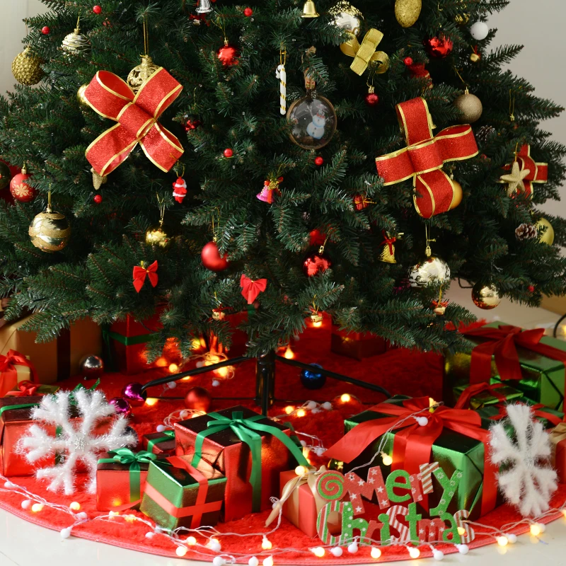 HOMCOM 6.9ft Pre-Lit Artificial Christmas Tree Hinged Spruce Xmas Tree Winter Holiday Decor 700 Lights w/ Stand Seasonal Decoration Green