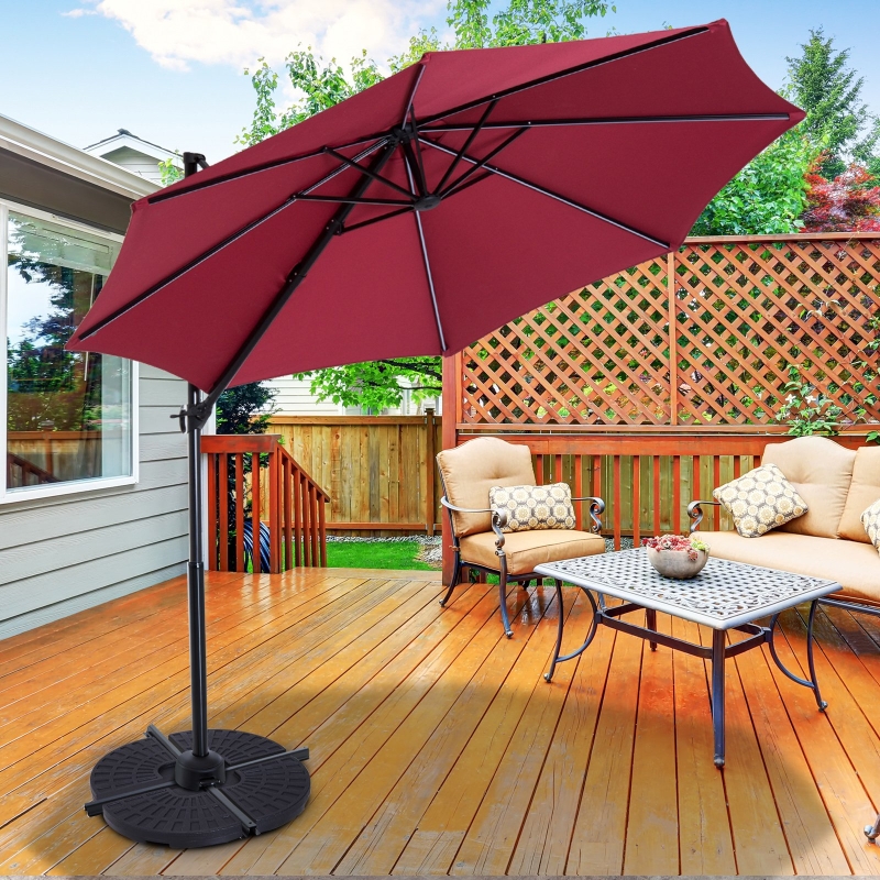 Outsunny Set of 4 Umbrella Base Weights Outdoor Parasol Holder for Cross Base Portable