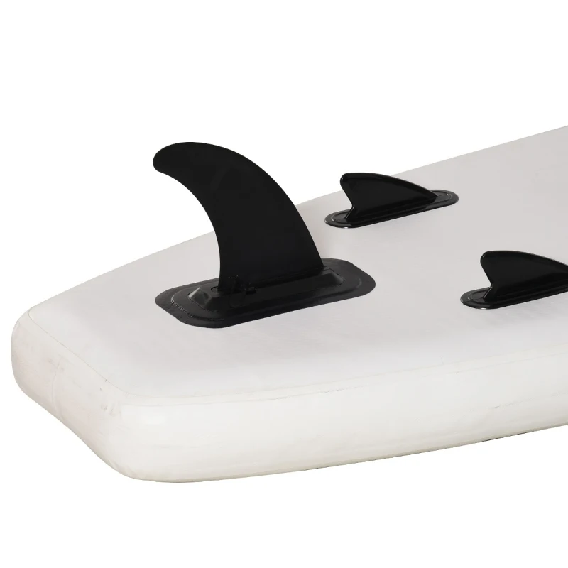 Soozier 10' x 32" x 6" Inflatable Stand Up Paddle Board with ISUP Accessories, Carry Bag, Non-Slip Deck, Adj Paddle, Pump, Leash for Adults Kids, Black and White