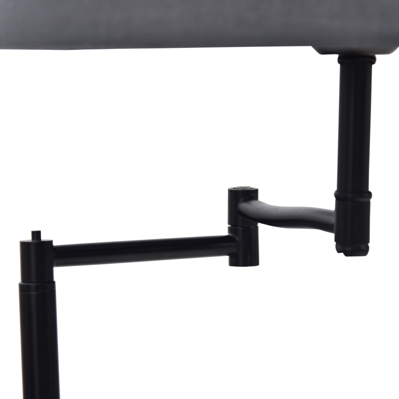 HOMCOM 65" Floor Lamp with Table Extendable and Retractable Arm E26 Steel