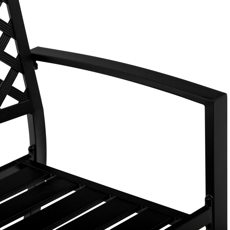 Outsunny 5-Piece Outdoor Patio Square Table Dining Set with 4 Stackable Chairs, Durable Steel Design, & Middle Umbrella Hole of 1.65'' or 1.5''