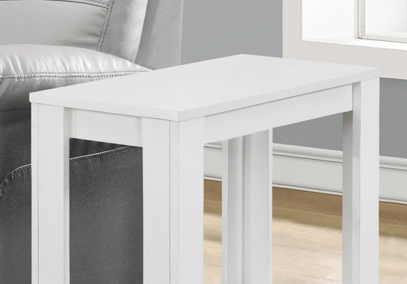 Monarch 22" Transitional Style Rectangular 2-Tier Side Accent End Table - White Finish