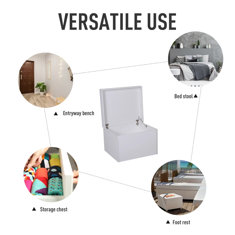 HOMCOM Ample Capacity Shoe Cabinet Box Bench w/ Drawers Particleboard White