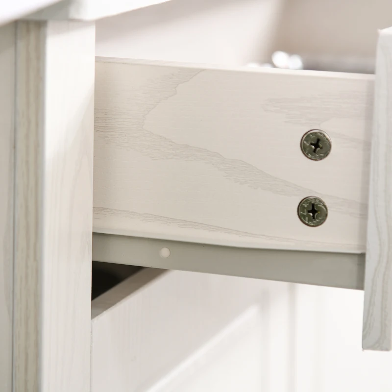 HOMCOM 71" Freestanding Kitchen Pantry Traditional Storage Cupboard Floor Utility Cabinets with Drawer for Living Room, Hallway,Ivory