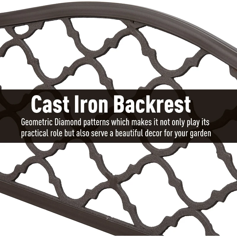 Outsunny Antique Style Cast Iron Outdoor Front Porch Bench