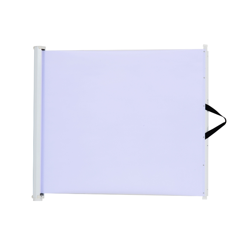 PawHut Retractable Pet Safety Gate 45.3" Dog Hide Away Door Metal Play Doorways