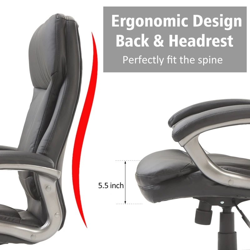 HOMCOM High Back Executive Office Chair Adjustable Tilt Black