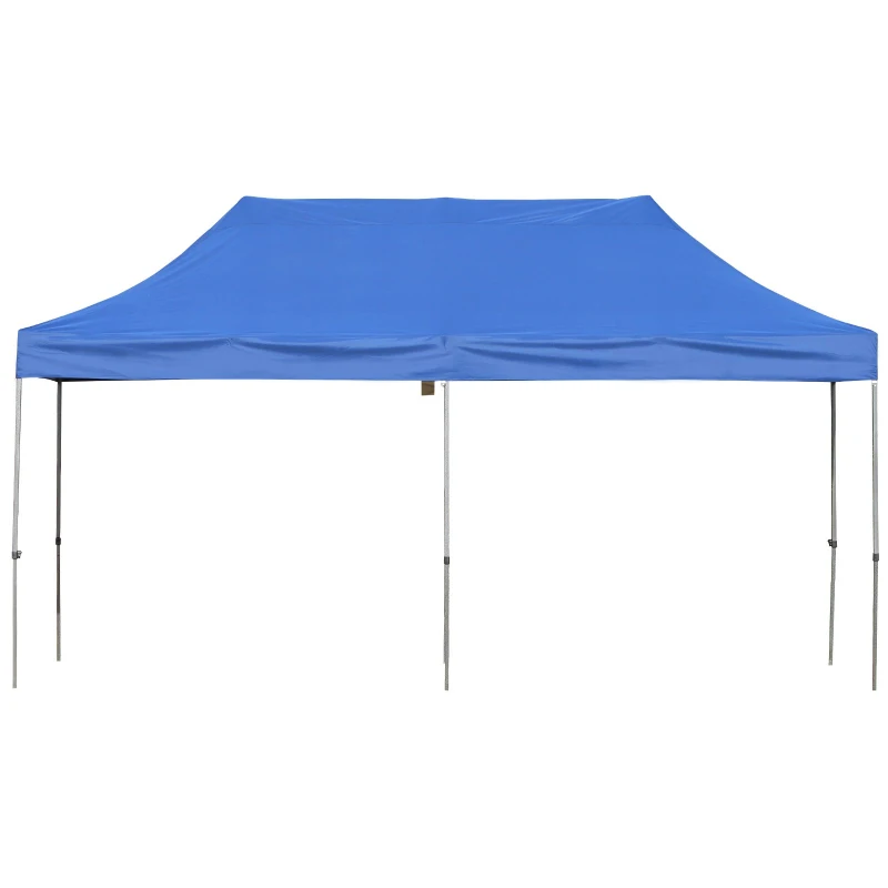 Outsunny 10' x 20' Pop Up Canopy Tent, Instant Sun Shelter, Tents for Parties, Height Adjustable, with Wheeled Carry Bag, for Outdoor, Garden, Patio, Dark Blue
