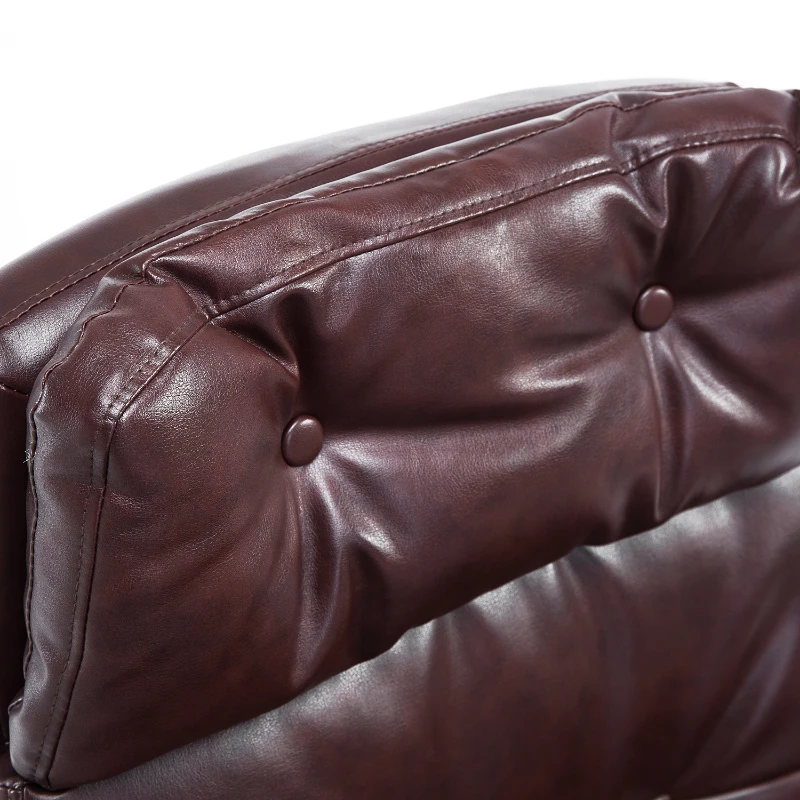 HOMCOM Faux Leather Reclining Office Chair Seat with Adjustable Backrest (Brown)