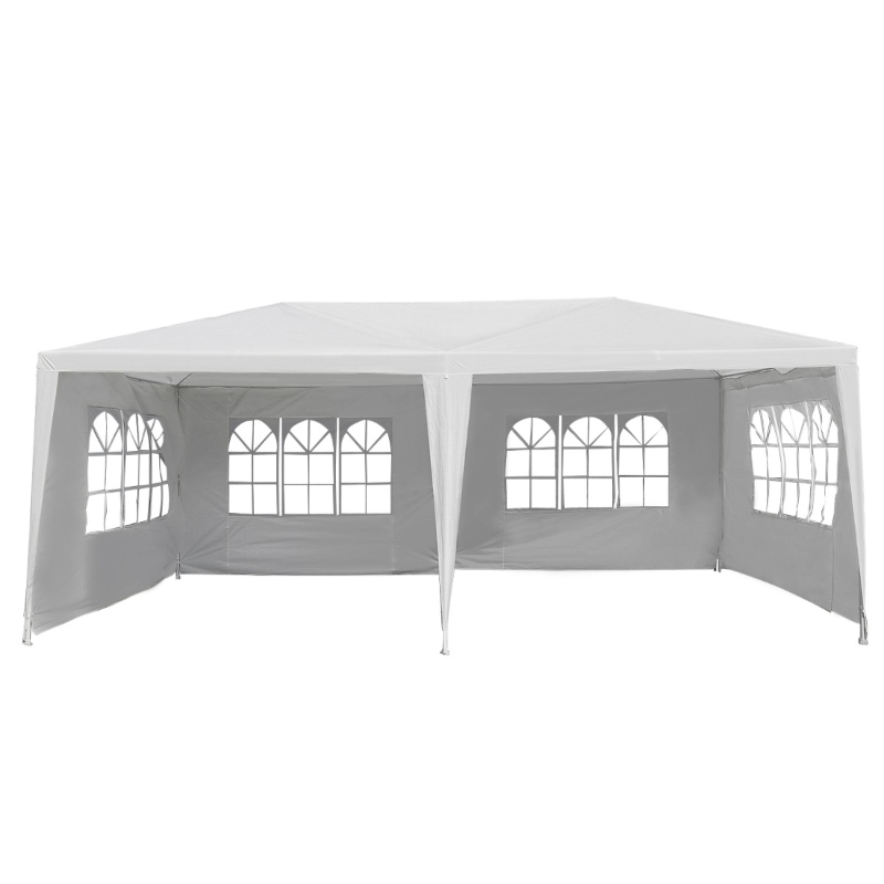 Outsunny 10' x 20' Gazebo Canopy Tent with 4 Removable Window Side Walls - White