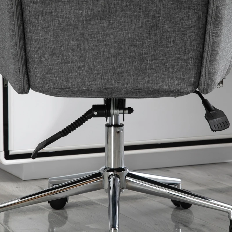 Vinsetto High Back Office Computer Chair with Breathable Fabric, Padded Armrest, and Swivel Wheels - Grey