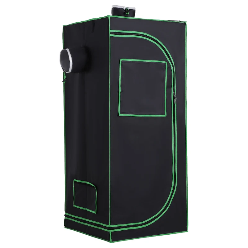 Outsunny Hydroponic Plant Grow Tent 55"*23.5" Reflective Mylar Obeservation Window Indoor Floor Tray