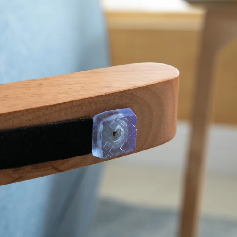 HOMCOM Modern Rocking Chair Sofa Armchair Modern Accent Chair with Thick Padding, Winged Back for Living Room, or Bedroom, Blue