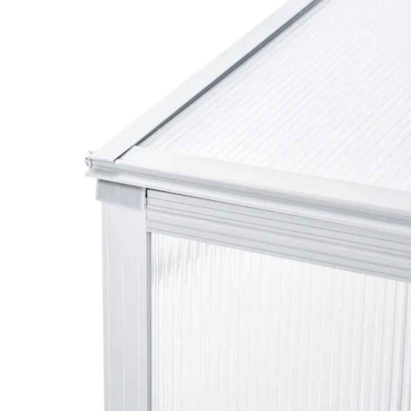 Outsunny 39" Aluminum Vented Cold Frame Mini Greenhouse Kit with Adjustable Roof, Polycarbonate Panels, & Strong Design