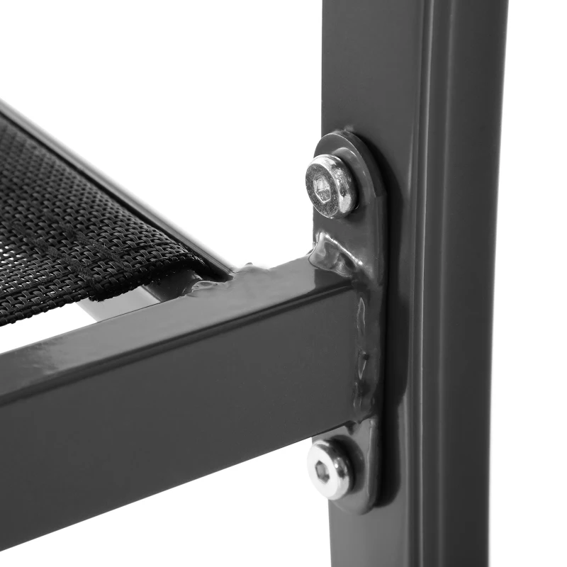 Outsunny Set of 2 Patio Dining Chair Outdoor Mesh Seat Heavy Duty Stackable Garden Bistro Chairs Yard Home Furniture Black