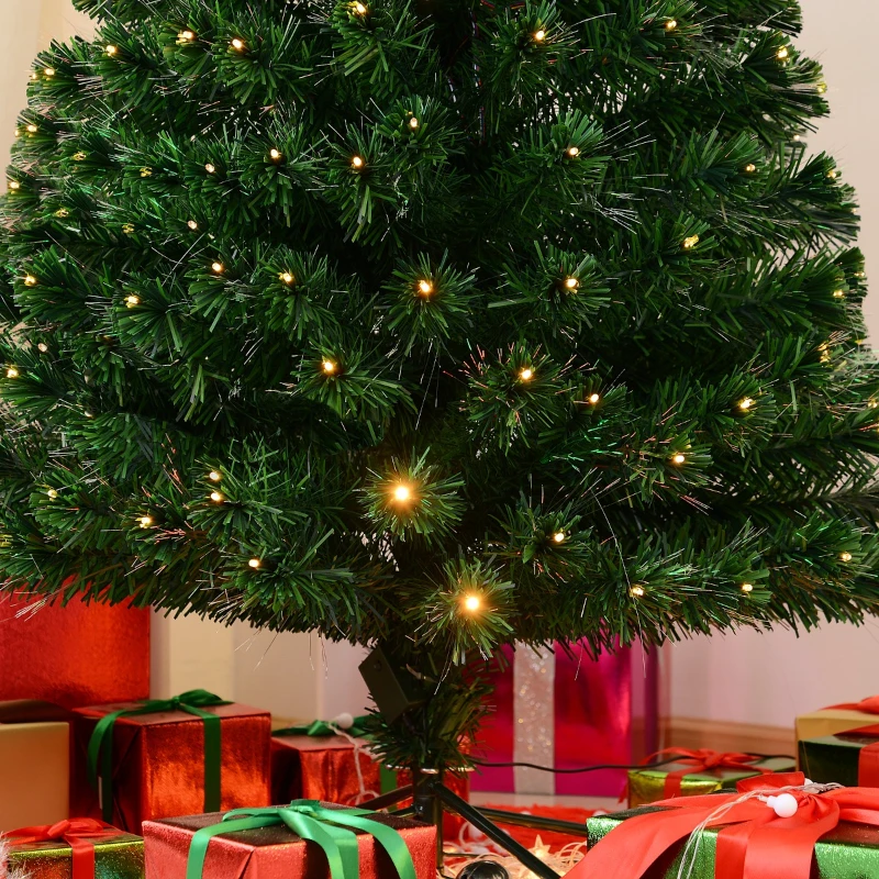 HOMCOM 7ft Tall Pre-Lit Artificial Fiber Optic LED Lighted Christmas Tree